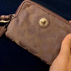 Small Purple Coach Wristlet